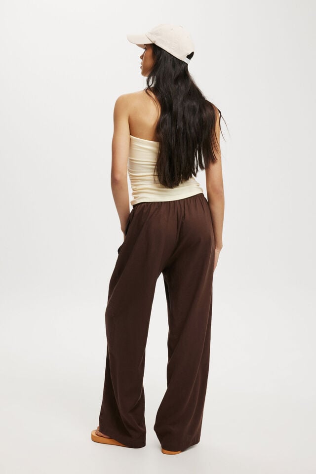 Haven Wide Leg Pant Asia Fit, CHOCOLATE