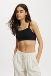 Rosa Micro Crop Tank, BLACK - alternate image 1