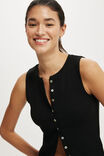 Bailey Button Detail Vest, BLACK - example image 4