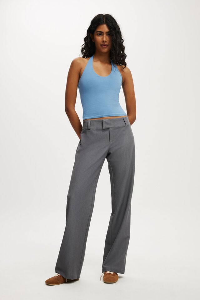 Lola Low Rise Suiting Pant, GREY MARLE