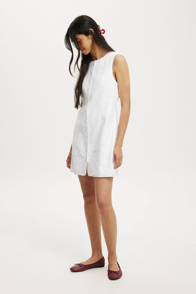 Sienna Vest Dress, WHITE