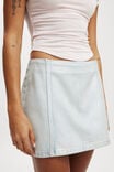A-Line Denim Mini Skirt, METALLIC/ PEARL BLUE - alternate image 4