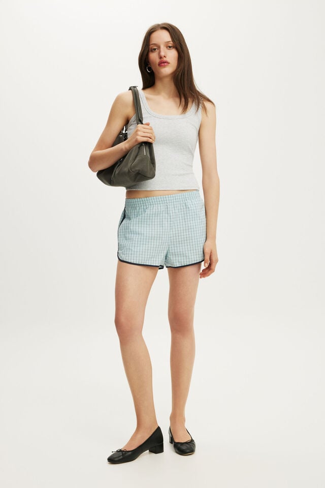 Chloe Sporty Short, ARDEN CHECK BLUE