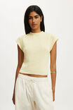 Textured Shortsleeve Knit Top, VANILLA GLOW - example image 2