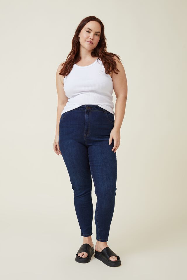 Plus Size Adriana High Skinny Jean, DEEP BLUE