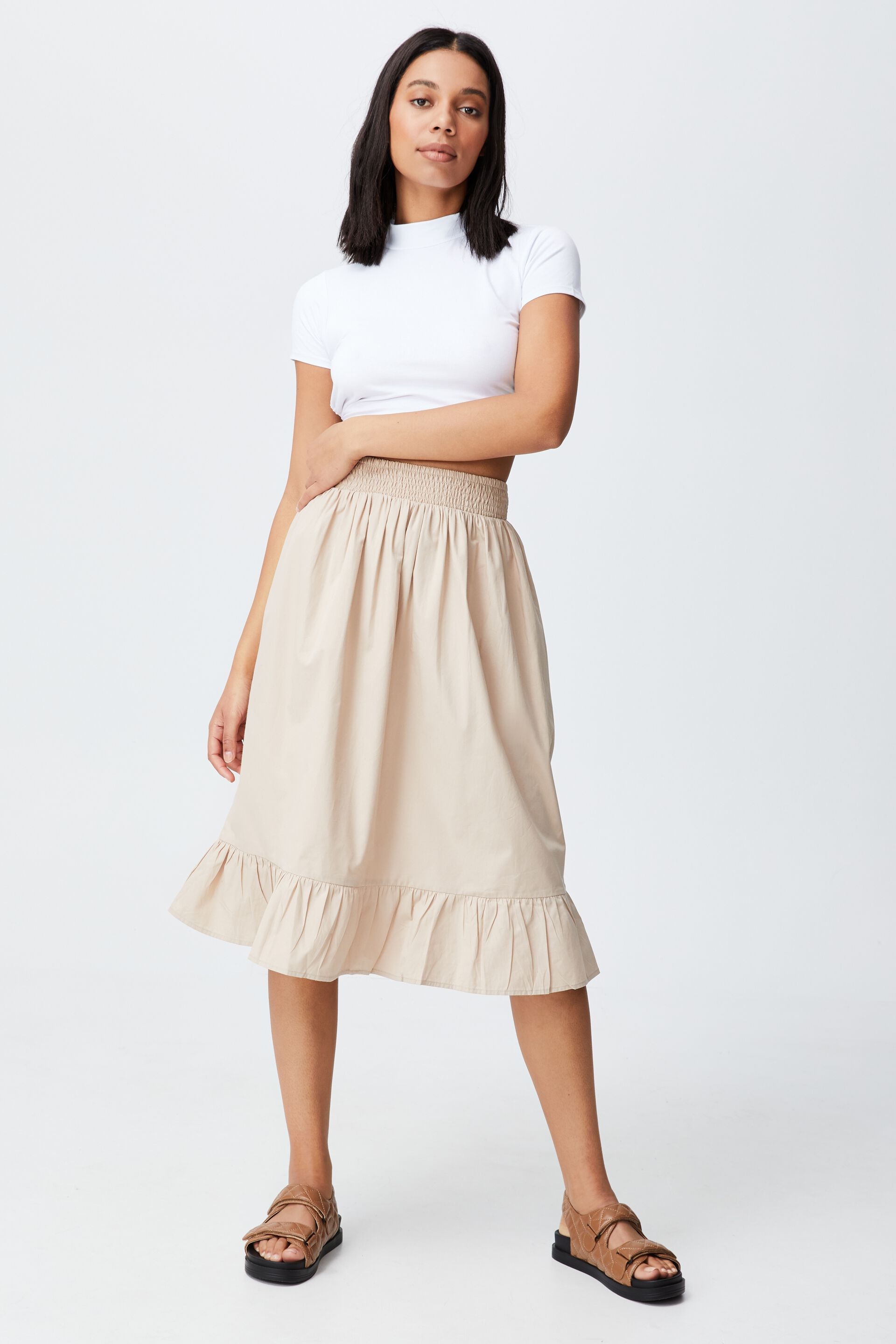 cotton skirt midi
