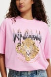 The Lcn Boxy Graphic Tee, LCN BR DEF LEPPARD/ CANDY PINK - alternate image 4
