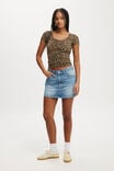 Staple Rib Scoop Neck Short Sleeve Top, KATE LEOPARD - alternate image 2