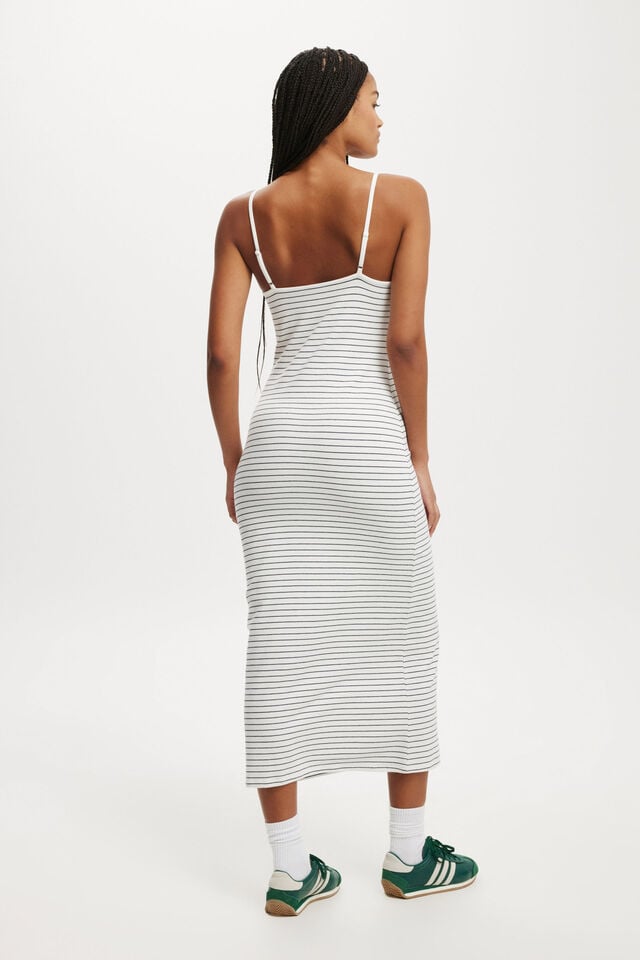 Bella Slip Maxi Dress, CLASSIC STRIPE GARDENIA