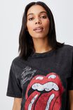 Boyfriend Fit Graphic License Tee, LCN BR ROLLING STONES HERITAGE TONGUE/BLACK