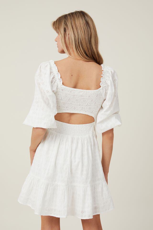 Vestido - Dolly Corset Ls Mini Dress, WHITE