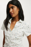 Maya Rouched Shirt, INDY DITSY PINSTRIPE COSMIC STAR - example image 4