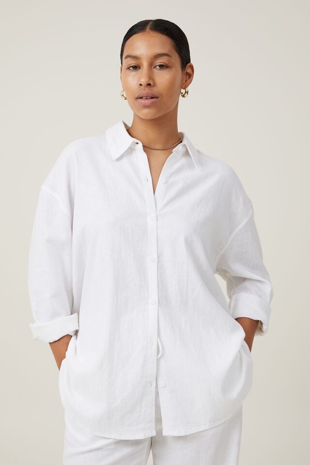 Blusa - Haven Long Sleeve Shirt, WHITE