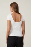 Camiseta - Emily Double Scoop Short Sleeve, NATURAL WHITE - vista alternativa 3