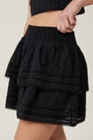 Rylee Tiered Lace Mini Skirt, BLACK - alternate image 4