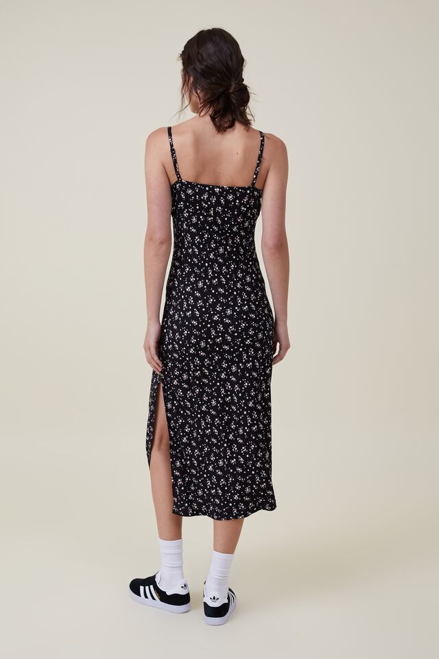 Vestido - Reece Midi Slip Dress, MARLO DITSY BLACK