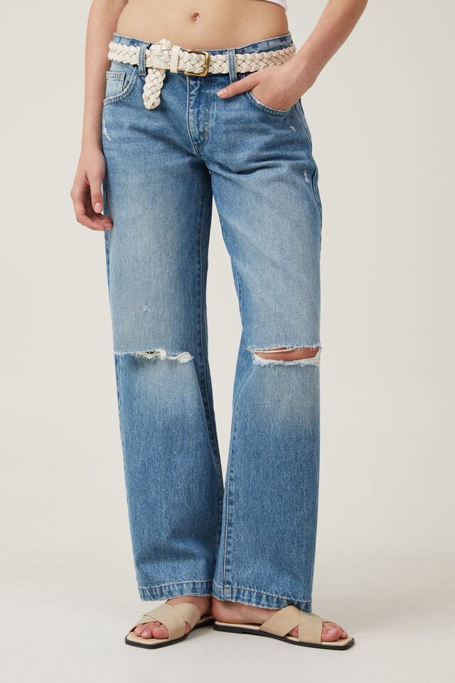 Low Rise Straight Jean, STORM BLUE RIP
