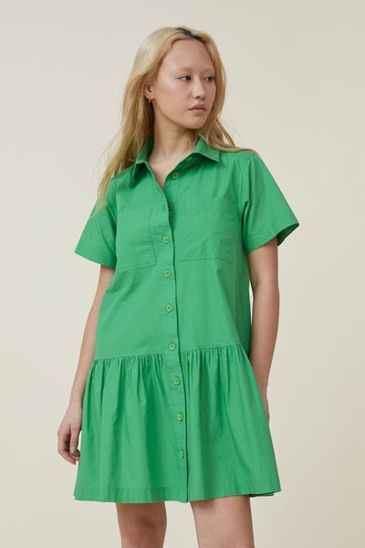 Scout Mini Shirt Dress, GARDEN GREEN