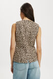 Sienna Linen Cotton Vest, LEOPARD - alternate image 3