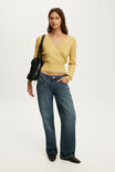 Softest Luxe Mock Wrap Knit, DIJON MARLE - example image 2