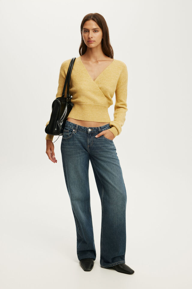 Softest Luxe Mock Wrap Knit, DIJON MARLE