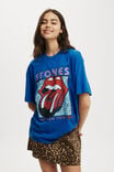 The Lcn Music Boxy Graphic Tee, LCN BRA ROLLING STONES AMERICAN TOUR 81/BLUE - alternate image 1