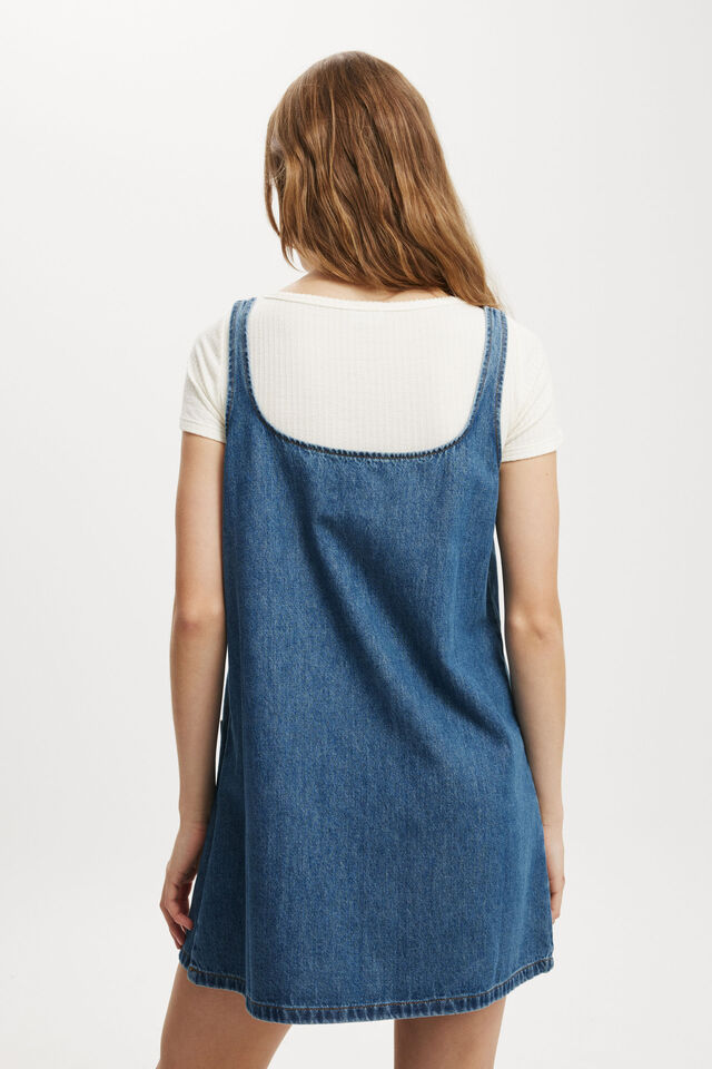 Charlie Denim Mini Dress, SEA BLUE POCKETS