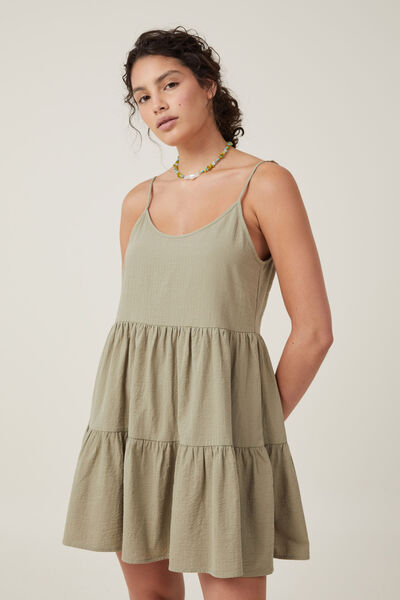 Summer Tiered Mini Dress, DESERT SAGE