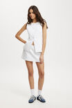 Sienna Linen Cotton Mini Skirt, WHITE - alternate image 2