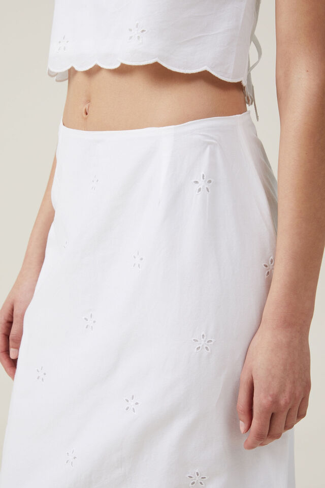 Ellie Maxi Skirt, CUTWORK WHITE