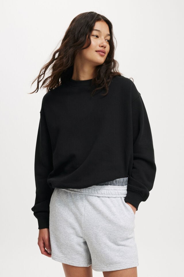 Classic Crew Sweatshirt, BLACK