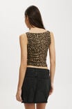 Staple Rib Boat Neck Tank, KATE LEOPARD - alternate image 3