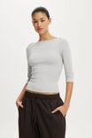 90S Boatneck &frac34; Sleeve, MARBLE MIST - example image 1