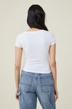 Camiseta - Staple Rib Scoop Neck Short Sleeve Top, WHITE - vista alternativa 3