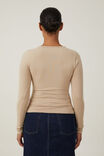 The One Basic Crew Neck Long Sleeve Top, MID TAUPE - alternate image 3
