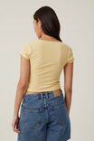 Marli Rouched Front Short Sleeve Top, SOFT BUTTER - alternate image 3