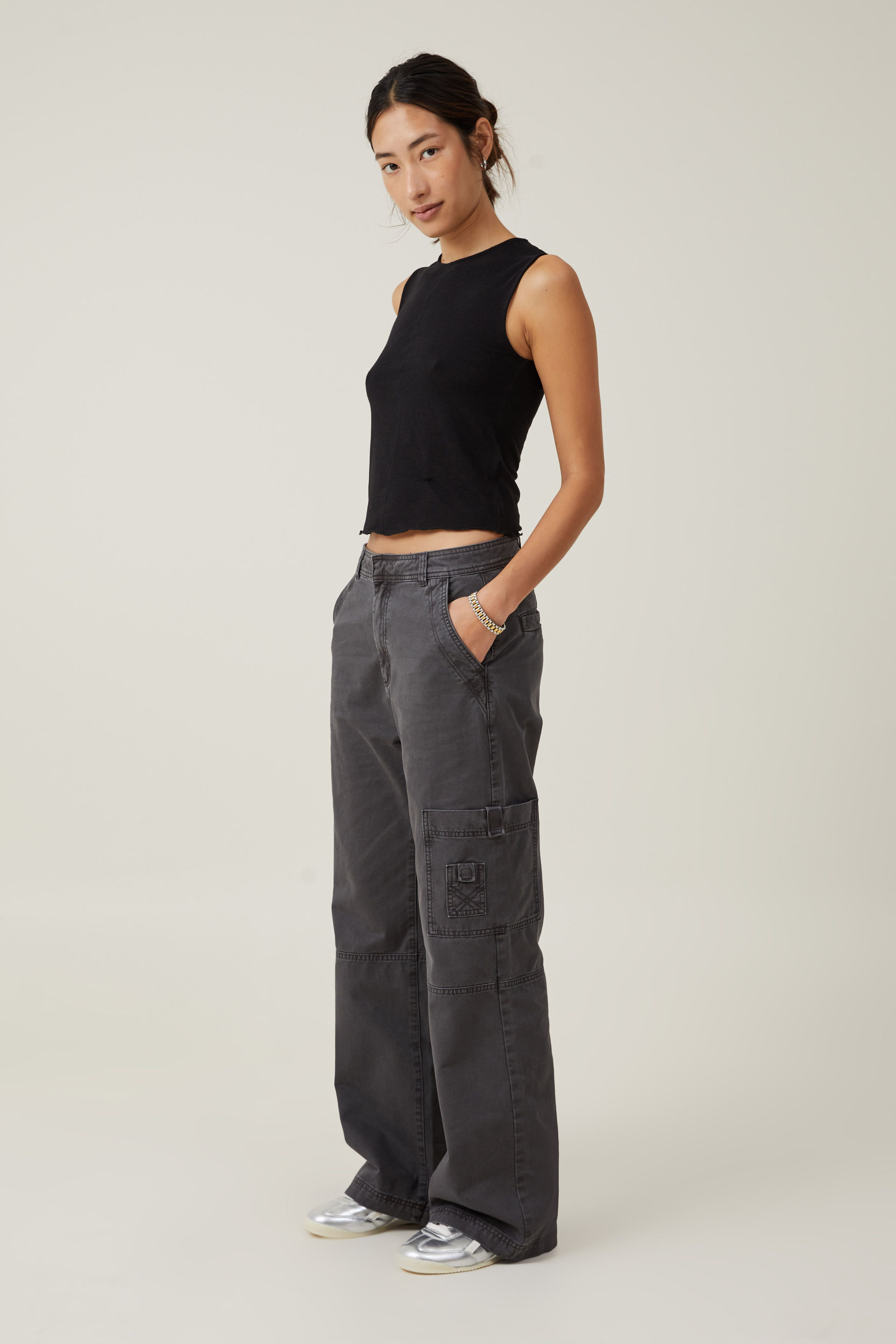 Nylon Parachute Pants - Dark gray - Ladies | H&M US
