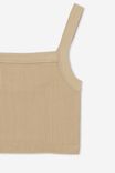 Seamless Nelly Straight Neck Tank, LINEN TAUPE