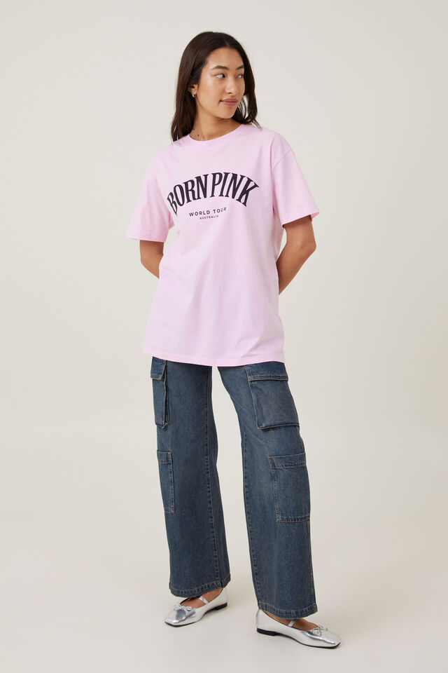 Camiseta - Boyfriend Fit Graphic License Tee, LCN BR BLACK PINK BORN PINK/PINK MIST