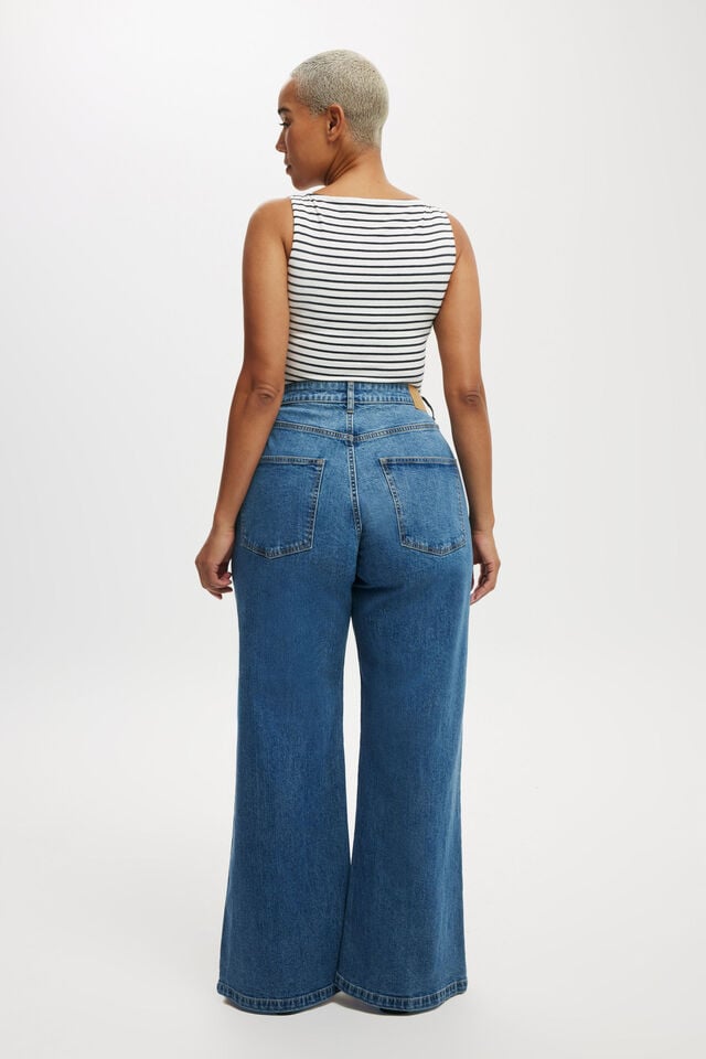 Calça - Curvy Stretch Wide Jean, SEA BLUE