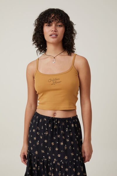 90 S Graphic Strappy Cami, GOLDEN HOUR/GOLDEN SAND