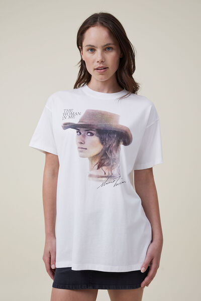 The Oversized Graphic License Tee, LCN BR SHANIA TWAIN THE WOMEN/VINTAGE WHITE