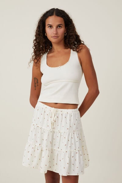 Haven Tiered Mini Skirt, ROWENA ROSE PEARL