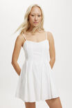 Kelly Godet Mini Dress, WHITE - alternate image 1