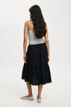 Sloane Tiered Midi Skirt, BLACK - alternate image 2