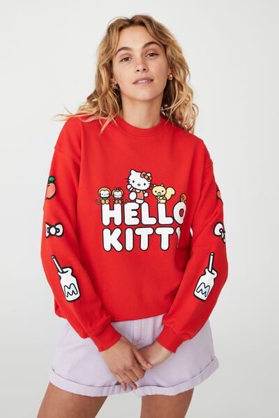 Hello Kitty Crew Sweatshirt, LCN SAN HELLO KITTY/CANDY APPLE
