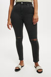 Calça - Curvy High Stretch Skinny Jean, WASHED BLACK RIP - vista alternativa 4