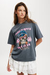 The Lcn Music Boxy Graphic Tee, LCN BR GUNS N ROSES LEATHER HAT SKULL/BLUE SL - alternate image 1