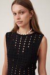 Crochet Mini Dress, BLACK - alternate image 4