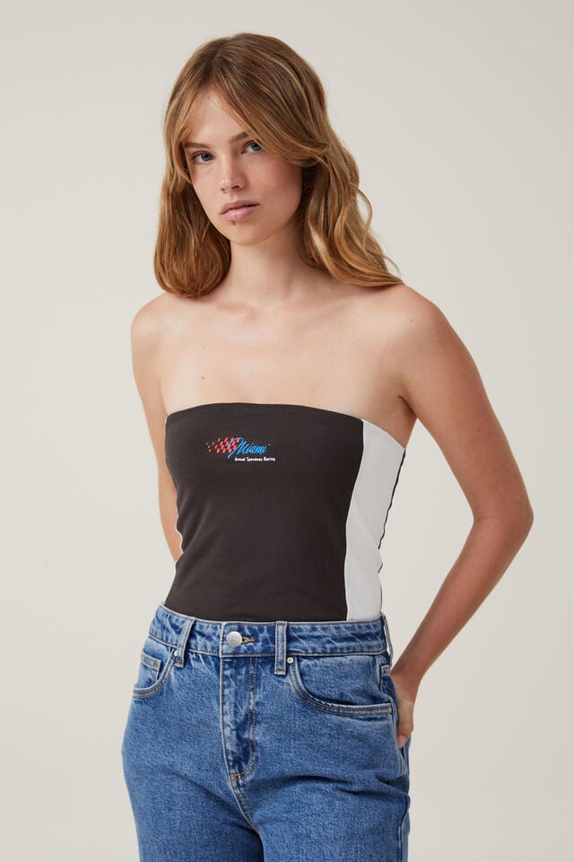 Graphic Tube Top, MIAMI RACING/ WASHED BLACK